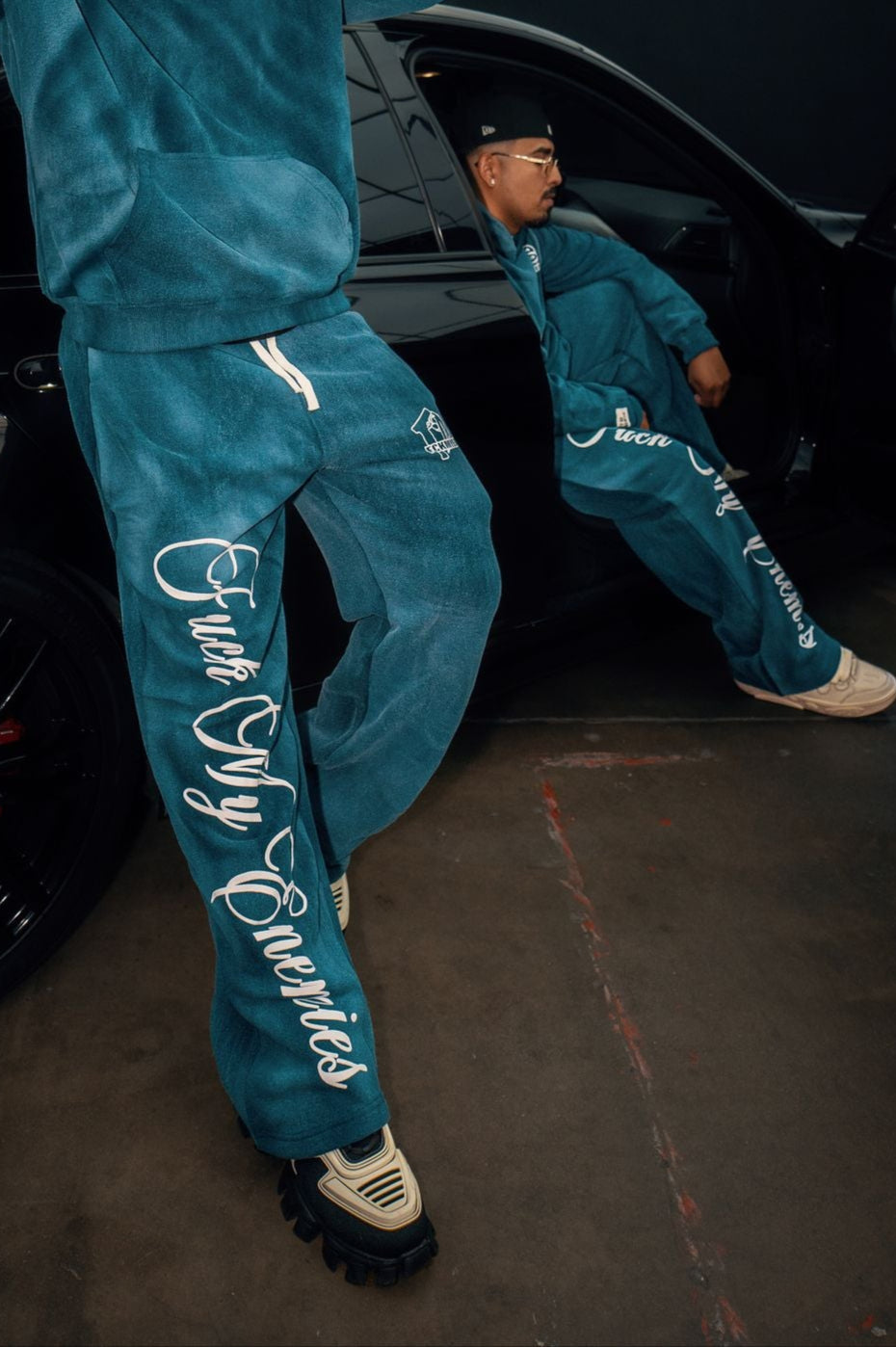 FCKMYENEMIES Sweatpants -Blue