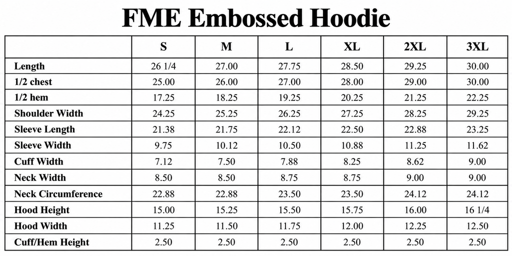 FME Embossed Hoodie -Black