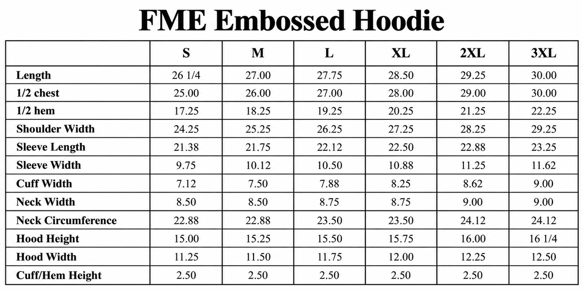 FME Embossed Hoodie -Black