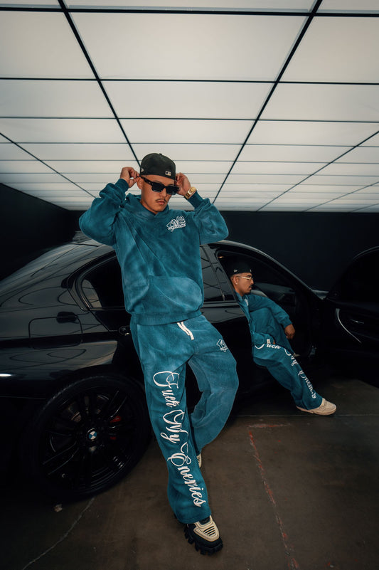 FCKMYENEMIES Sweatpants -Blue